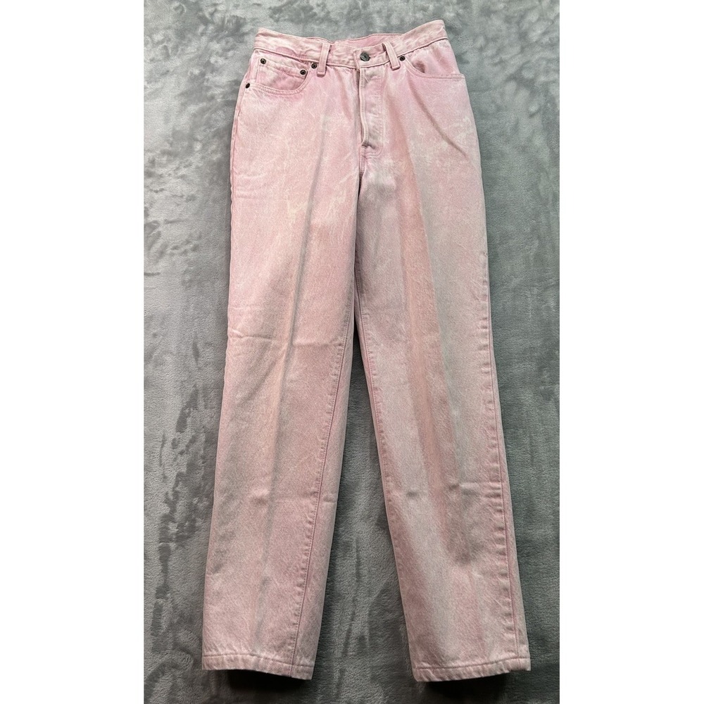 Vintage Levis 17501 Womens Sz 9 W26 Pink Jeans 80's 90's U.S.A. Button Fly Pants